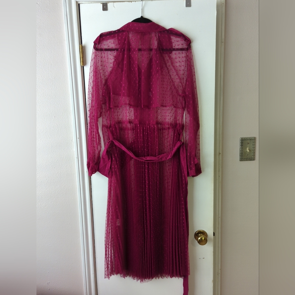 Anthropologie Dolan Sheer Fuchsia Trench M